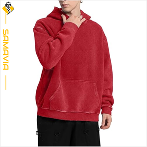 Sweat-shirts à capuche en molleton pour hommes, personnalisés OEM, délavés à l'acide, teints en uni, respirants, anti-boulochage, séchage rapide, brodés, prêts à expédier - Product Image 2