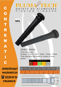 Dita in gomma MG PLUMA'TECH per la manipolazione del pollame, ricambi professionali per attrezzature di macellazione, in gomma certificata secondo gli standard alimentari UE. - Product Image 3