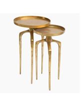 Table d'appoint de luxe moderne en métal, finition antique, faite à la main, avec plateau rond, personnalisable en usine, pour salon ou comme table basse.