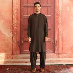 Trajes Shalwar Kameez Largos Tradicionales Pakistaníes para Hombre, Transpirables, Casuales, para Fiestas y Bodas, Tallas Grandes, con Cierre, Venta al por Mayor - Product Image 5