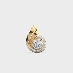 Collar de lujo con colgante de luna en oro amarillo con diamante de corte brillante redondo en engaste de canal, cadena de eslabones para mujer, joyería. - Product Image 2