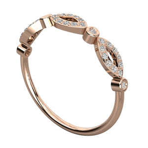 Anillo de Boda de Diseño con Diamantes Redondos para Mujer - Product Image 3