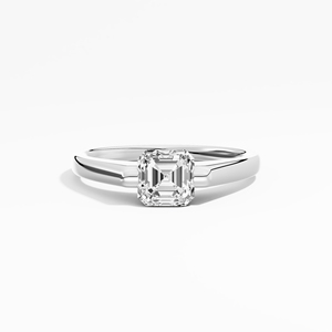 Vente en gros 1.00 CTW Asscher Cut Lab Grown Solitaire Bague de fiançailles en or 14K 18K Bagues en diamant Bienvenue - Product Image 1