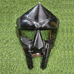 หน้ากากกลาดิเอเตอร์สีดำ ทำจากเหล็กกล้าอ่อน รุ่น MF Doom Mask ชุดเกราะอัศวินยุคกลางสำหรับคอสเพลย์ จำลองสถานการณ์  ชุดแต่งกายฮาโลวีน - Product Image 1