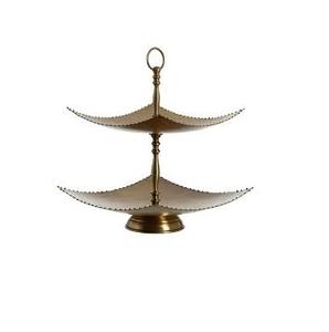 Copper Metal <b>Two</b> <b>Tier</b> Metal <b>Cake</b> <b>Stand</b> Tabletop Decorative Classic Finished Decorative <b>Cake</b> <b>Stand</b> - Product Image 3