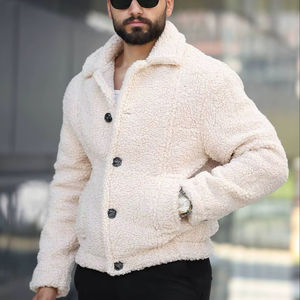 แจ็คเก็ตผู้ชายสีเบจมีซิปรูด - Product Image 1