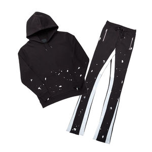 2025 último diseño de chándal acampanado con logotipo personalizado para hombre al por mayor OEM multicolor de corte holgado acampanado con capucha 100% algodón invierno - Product Image 4