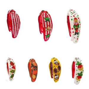 Christmas Day Seed Beaded <b>Headband</b> Knotted Seed Beaded Hairbands Girls Indian Manufactured <b>Headbands</b> Glass Beaded <b>Headbands</b> - Product Image 6