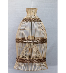 Lámpara colgante de mimbre de color natural hecha a mano, último diseño, revestimiento de laca, forma ovalada, caña, fabricante directo, exportador - Product Image 3