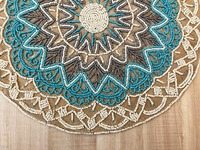Napperons de table de luxe faits main et personnalisés, brodés de perles, écologiques, pour la maison et les mariages, avec motif floral et couvre-challah