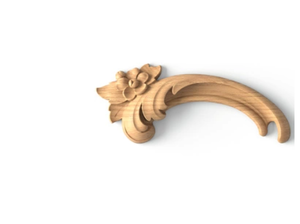 Solid Wood <b>Furniture</b> Legs with Floral Carving Onlays Wood Applique for <b>Kitchen</b> Cabinets & Home Decor - Product Image 3