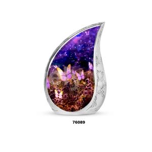 Hermosa urna de cremación de mariposa de lágrima de aluminio para adultos para cenizas humanas, urna funeraria decorativa de gota de recuerdo con bolsa gratis - Product Image 2