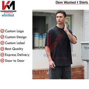 T-shirts pour hommes en coton surdimensionné unisexe manches courtes décontracté coupe ample lavage solide basique t-shirts porter des t-shirts Streetwear pour hommes - Product Image 5