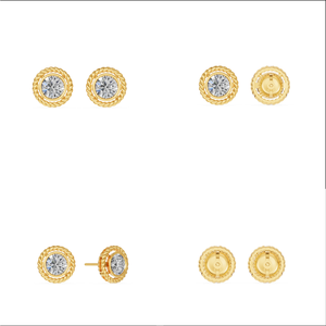 Bague de mariage en or massif 14 carats à 2 pierres pour femme, diamant taillé en brillant, 1.06Cts, bijoux de fête de fiançailles, cadeau personnalisable - Product Image 2