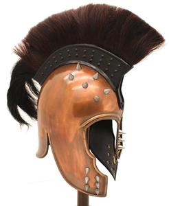 Casco espartano medieval Calibre 18 Armadura de Caballero de acero Recreación Casco de batalla Construcción de metal - Product Image 1