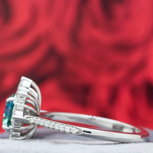 IGI Certified 2,10 CT Blue Cut Moissanite Sólido 925 Sterling Silver Plated Acero inoxidable Compromiso Aniversario Anillos Moda - Product Image 2