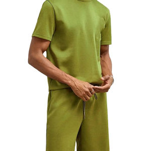 Conjuntos Cortos Personalizados para Hombre, Diseño Transpirable de Alta Calidad Profesional, 100% Algodón Jersey, Liso, 240GSM, Buen Precio - Product Image 5