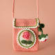 Bolso cruzado de punto estilo artesanal con diseño de melocotón, uva y girasol, con tarjetero, para el Día de la Amistad, y riñonera tejida para Pascua - Product Image 5