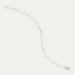 Pulsera de tenis de oro blanco de 14 quilates con diamantes cultivados en laboratorio, corte ovalado, color DEF, claridad VVS VS, 11 gramos, venta al por mayor, OEM, lista para exportación - Product Image 5