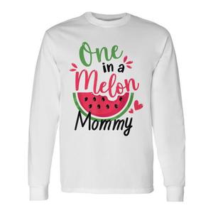 T-shirt promozionali a maniche lunghe abbinate per la famiglia One in a Melon Mommy 1st Birthday - Product Image 1