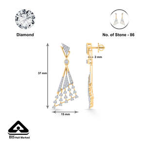 Pendientes colgantes Essence Gold & Diamond Drop para mujer - Product Image 5
