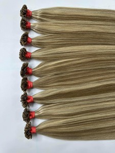 Punta de queratina Remy virgen vietnamita punta plana I punta Micro anillo Nano anillo doble dibujado extensiones de cabello liso Black World Hair - Product Image 3