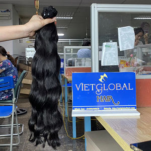 ผมแท้สีดำธรรมชาติแบบคู่ผมลอนแบบไม่ผ่านกระบวนการผมลอนเวียดนามผมสีดำธรรมชาติ - Product Image 1