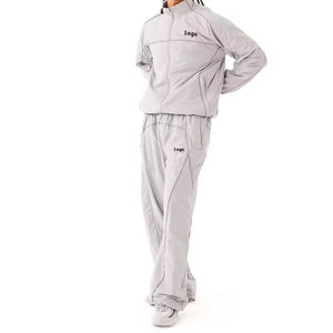 Vente en gros de survêtements coupe-vent d'hiver 100% coton de haute qualité bande réfléchissante survêtement de sport à doublure polaire personnalisée - Product Image 2