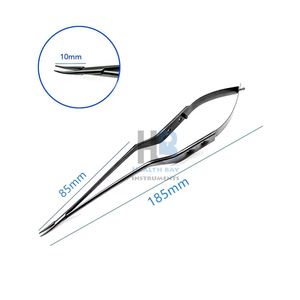Ensemble de forceps chirurgicaux microscopiques manuels Yasargil 18,5 cm/22,5 cm, forme baïonnette, instruments en acier inoxydable, certifiés CE Classe I - Product Image 4