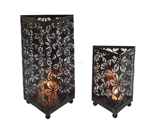 Modern Intricate Cutout Handmade Metal Candle Pillar Holder Elegant Romantic Home Decoration Valentine's Day Christmas Easter - Product Image 2