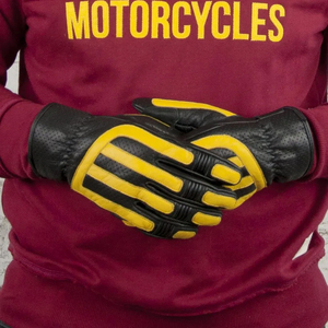 Guantes de Motociclismo de Cuero, Compatibles con Pantalla Táctil, Correa de Muñeca Ajustable, Agarre Reforzado, Absorción de Humedad, Deportes al Aire Libre - Product Image 5