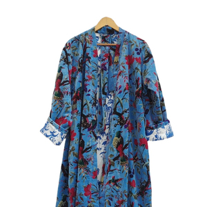 ชุดกิโมโนผ้าฝ้ายกำมะหยี่เสื้อคลุมอาบน้ำผ้าคอตตอนชุดกิโมโนผ้ากำมะหยี่ชุดใส่กลางคืน - Product Image 1