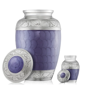 Urne funéraire moderne en aluminium, durable, de couleur violette, pour les cendres humaines, occasion de mariage, capacité de 1 à 2 litres - Product Image 1