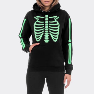 เสื้อฮู้ดผ้าฝ้าย 100% ลายโครงกระดูกครอบครัวเรืองแสงในที่มืด สำหรับงานปาร์ตี้ฮาโลวีนฤดูหนาว - Product Image 4
