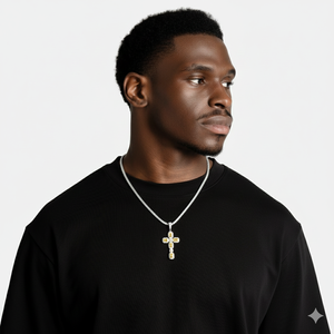 Cadena de Tenis Unisex de Plata de Ley 925 con Colgante de Cruz de Diamante Moissanite de Calidad VVS1, Estilo Hiphop, Chapado en Oro Rosa - Product Image 2