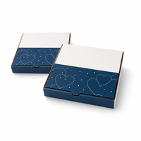 Boîte à pizza personnalisée pour la Saint-Valentin avec intérieur doublé de papier aluminium pour dîner romantique et emballage alimentaire à emporter pour les fêtes