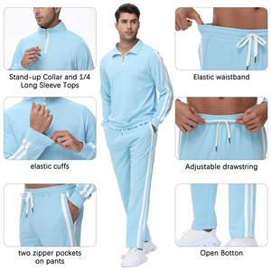 <b>Sweat</b> Suit For Men's High Quality Polyester Tracksuit Slim Fit Jogging Suit With Jogging Pants Casual 2 Piece Suit Track Suits - Product Image 4