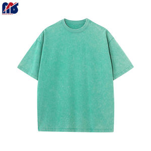 T-shirt pour hommes 100% coton fabriqué en usine motif solide brodé tissu tricoté lourd impression personnalisée T-Shirt vierge - Product Image 2