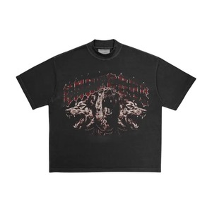 Camiseta de gran tamaño con diseño personalizado para hombre, ropa de calle Vintage con lavado ácido, serigrafiada de algodón 100%, DTG/DTF, de punto para hombre - Product Image 3