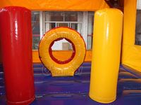 Toboggan aquatique gonflable tropical avec toit couvert, trampoline pour enfants, tente de jeu, combo 3-en-1