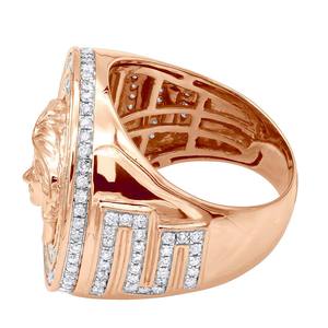 S925 plata esterlina Hip Hop joyería Medusa corte redondo Moissanite diamante fiesta desgaste anillo para hombres - Product Image 2