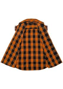 Mens Black Orange Sleeveless Flannel Shirt Biker Cutoff Plaid Vest Cotton Summer Tank Vintage Streetwear Motorcycle Clubwear - Product Image 4