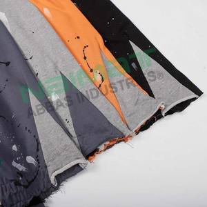 Pantalones de chándal informales para hombre, pantalones de chándal acampanados apilados de alta calidad personalizados, cintura elástica de retazos, tela holgada hecha - Product Image 4