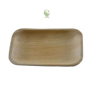 Meilleures ventes d'assiettes rectangulaires jetables biodégradables en forme de feuille de palmier pour le service alimentaire dans les mariages, les fêtes, les événements de restauration - Product Image 1