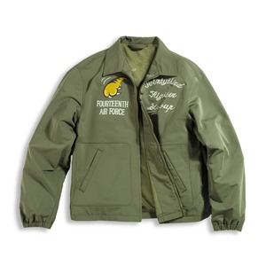 Yokosuka แจ็กเก็ตบอมเบอร์แจ็คเก็ตปักลายสำหรับผู้ชายเสื้อเบสบอลสีเขียวเสื้อนอกฤดูใบไม้ผลิ - Product Image 1