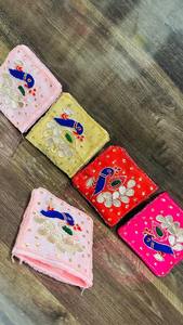 Mehndi Sangeet <b>Gifts</b> Coin Pouch <b>Bags</b> Beaded Peacock Embroidered Indian Wedding Ethnic Favors <b>Bridesmaid</b> <b>Gifts</b> Henna Giveaway - Product Image 3