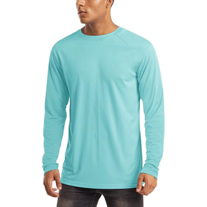 Camiseta de cuello redondo Premium de microfibra para hombre Camiseta clásica de cuello redondo ligero de secado rápido con manga larga y patrón de estampado - Product Image 1