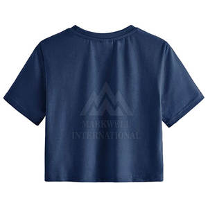 Camiseta Corta de Cuello Redondo para Mujer, Color Sólido, Precio Razonable, Camiseta de Alta Calidad para Damas - Product Image 2