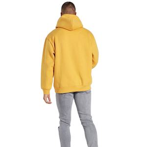 Sweat à capuche streetwear pour homme grande taille, 100% coton, épaules tombantes et logo brodé, thermique d'hiver avec tissage tricoté anti-froissement - Product Image 3