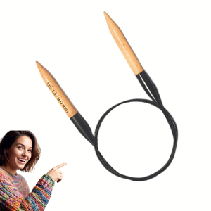 Aiguilles à tricoter circulaires en bois de qualité supérieure pour les marchés mondiaux. Embouts équilibrés, câble robuste, garantissent une demande récurrente des clients. - Product Image 2